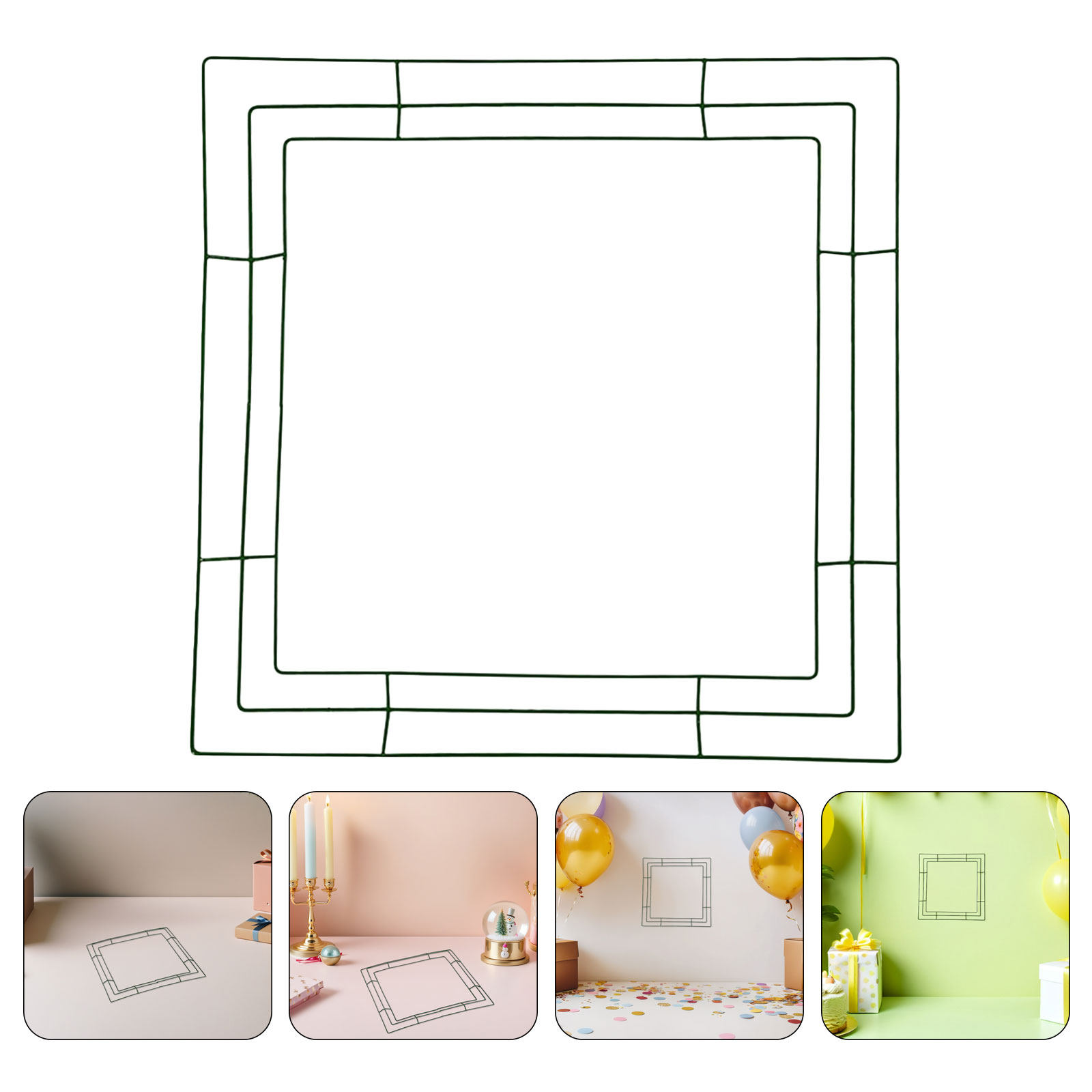 Wreath Form Wire - Square Wreath Frame Floral Hoop Decor